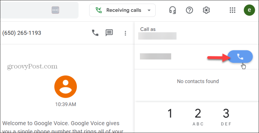 helistada Google Voice'iga