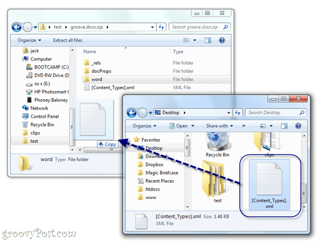 redigeerige docx xml käsitsi Windows 7-s