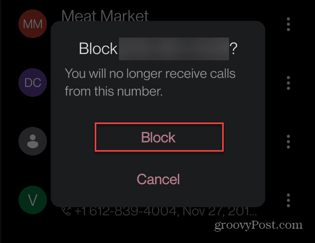 Numbri blokeerimine Androidis