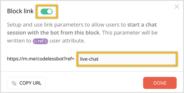 ChatFueli blokeerimisvõimalus