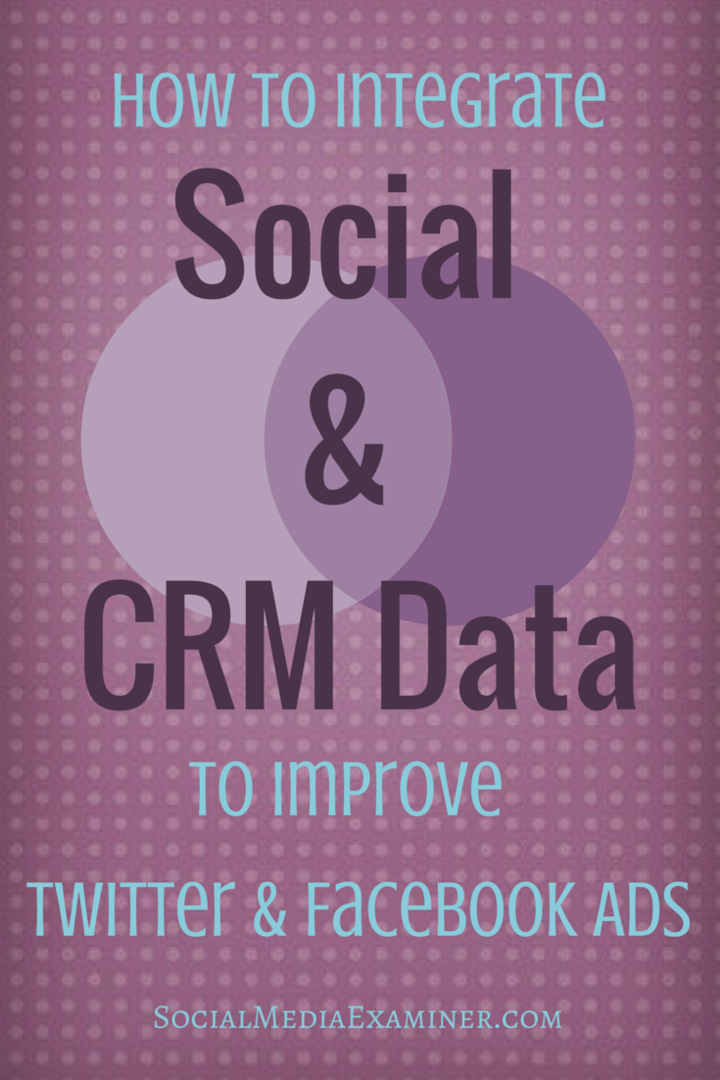 kuidas integreerida sotsiaalseid ja CRM-i andmeid paremate sotsiaalreklaamide jaoks