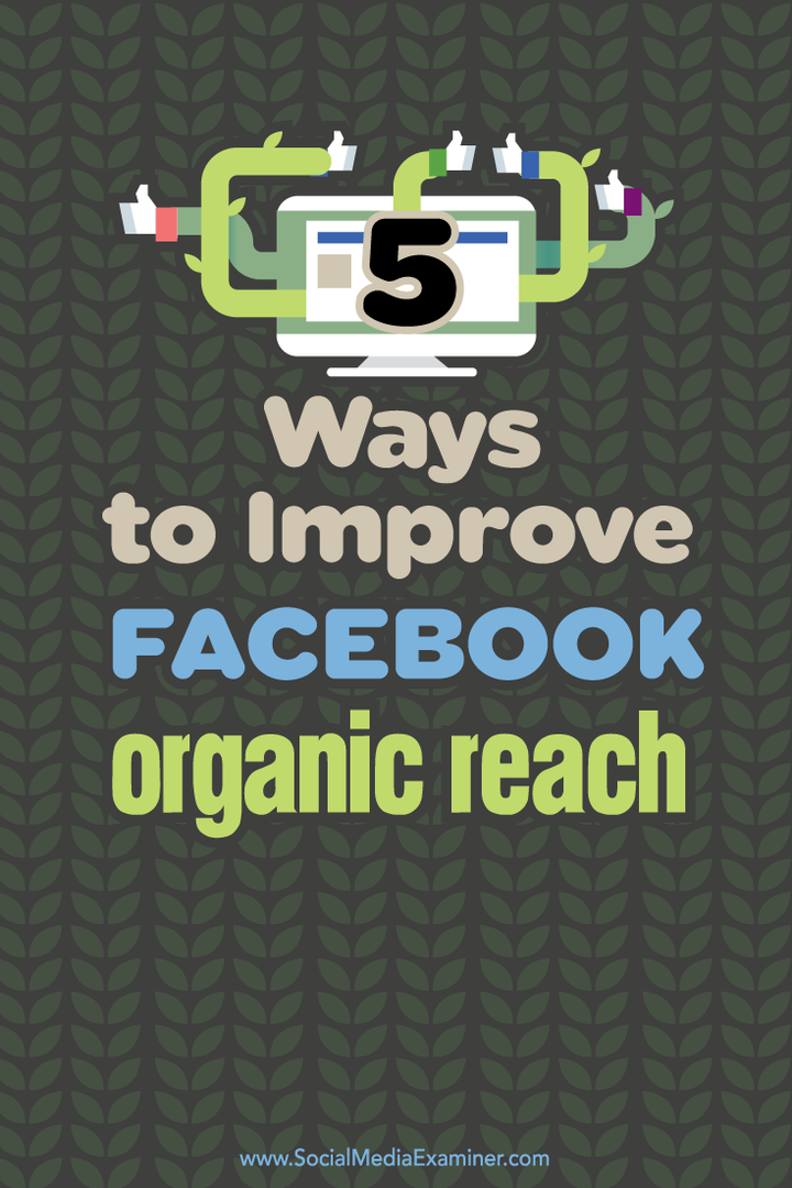 5 viisi oma Facebooki orgaanilise ulatuse parandamiseks: sotsiaalmeedia eksamineerija