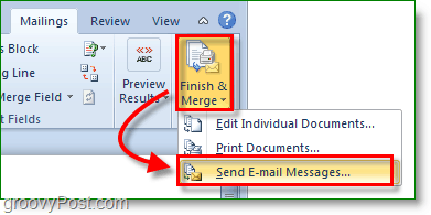 Outlook 2010 ekraanipilt – lõpetage ja ühendage ning saatke meilisõnumid