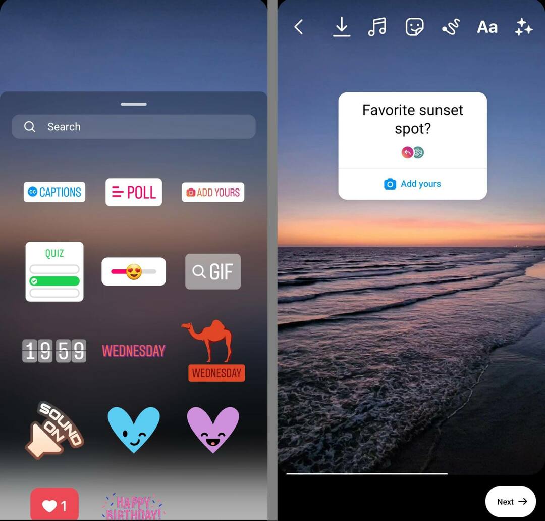 kuidas-instagrami-lühivormi-video-tööriistu-kasutada-interaktiivsed-kleebised-liugurid-küsitlused-viktoriinid-näide-10