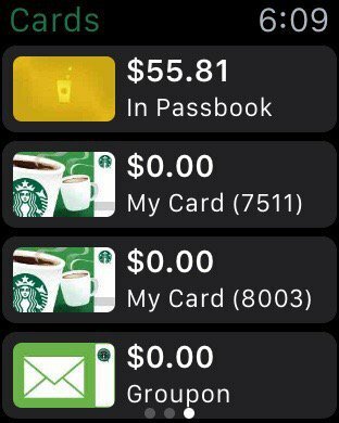 Starbucksi kaart - Apple'i käekell