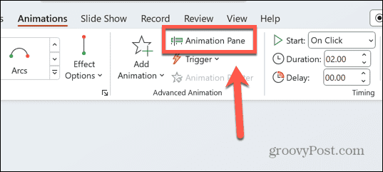 Powerpointi animatsioonipaan