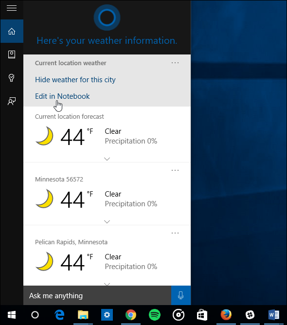 Windows 10 näpunäide: tehke Cortana mitme ilma jaoks ilmateadet